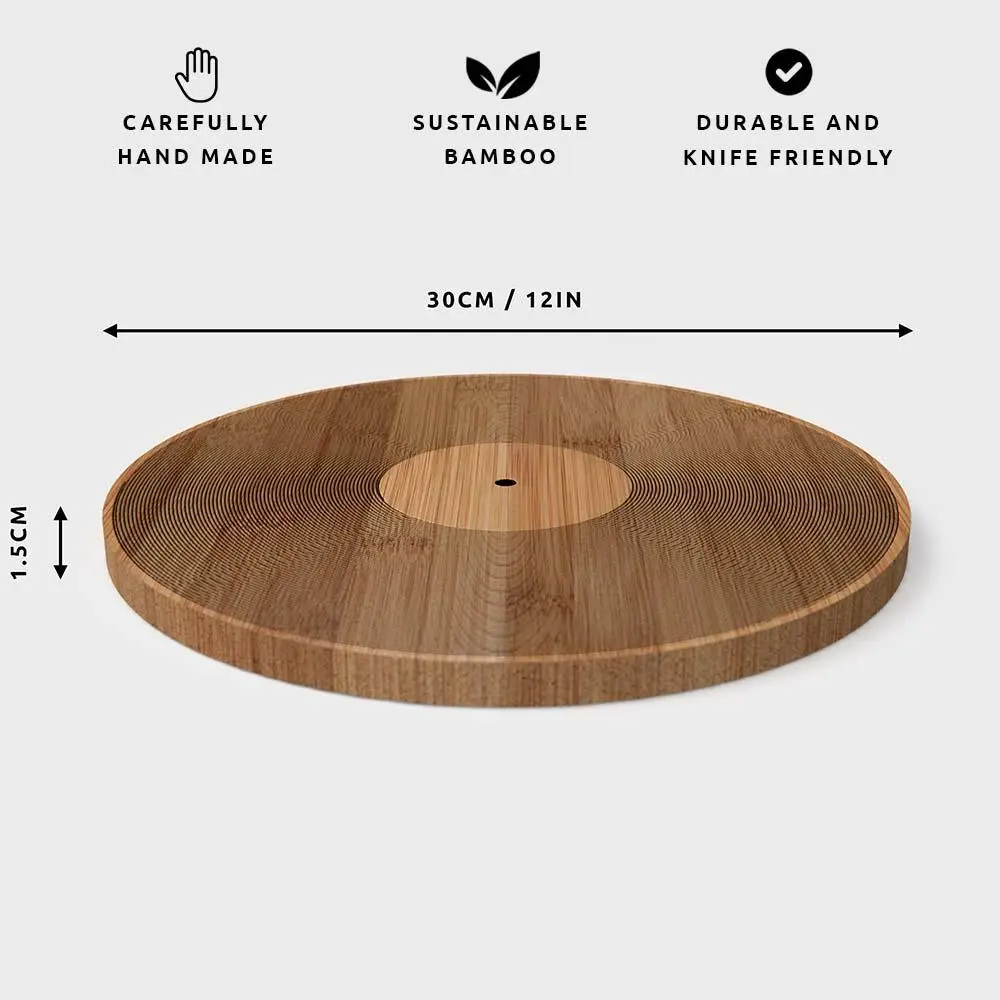 12" Record Bamboo Chopping Board - Image 4