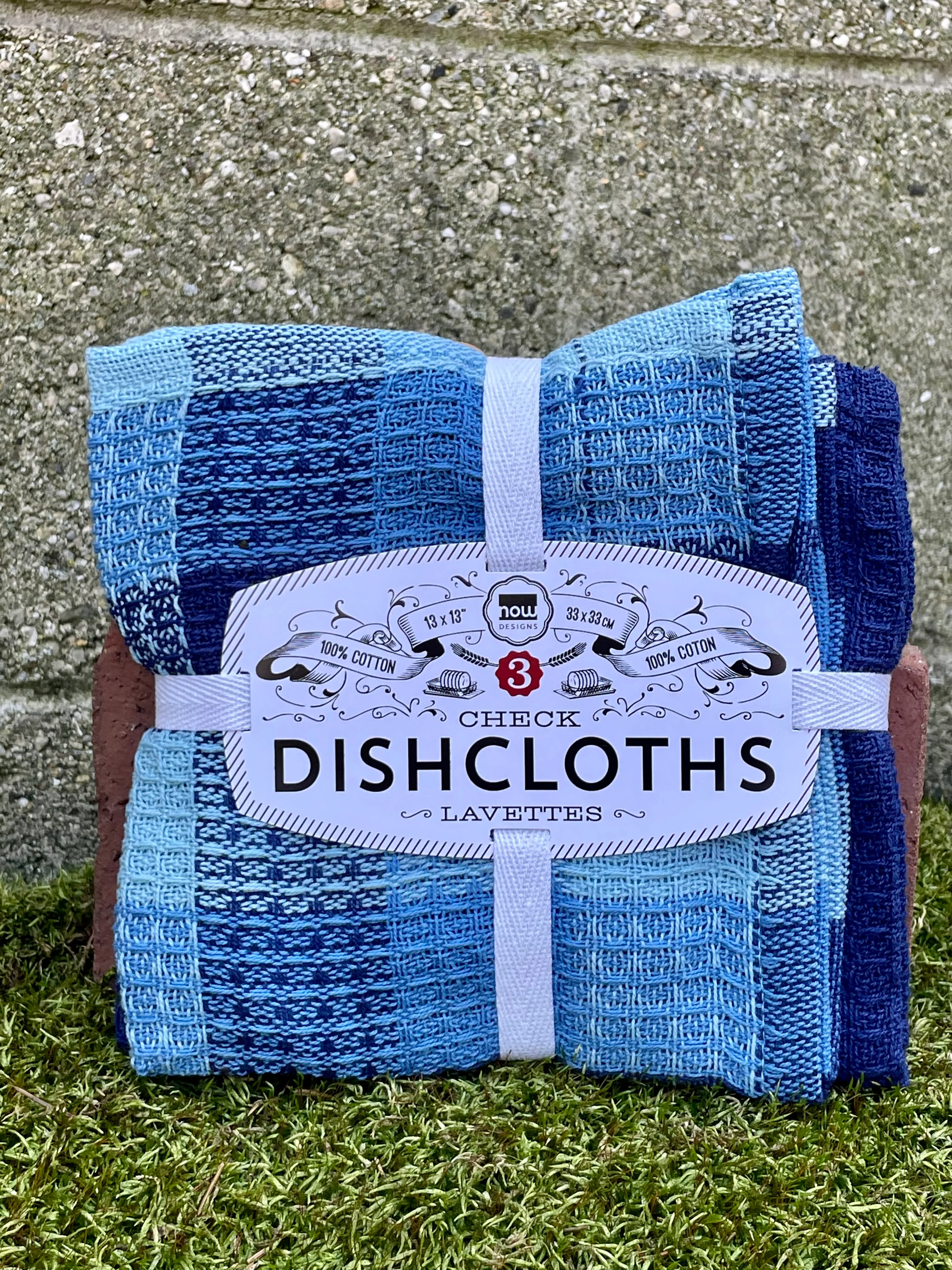Check Indigo Dishcloths S/3 - Image 2