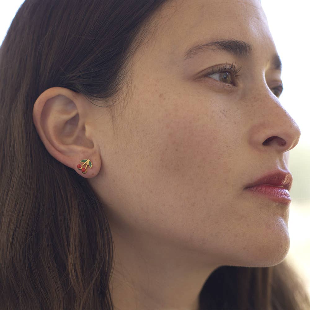 Cherry Stud Earrings - Image 2