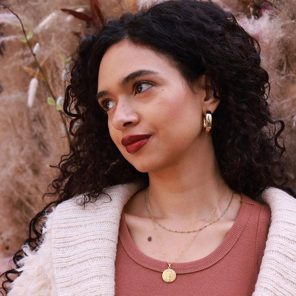 Chunky Gold Hoop Earrings - Image 2