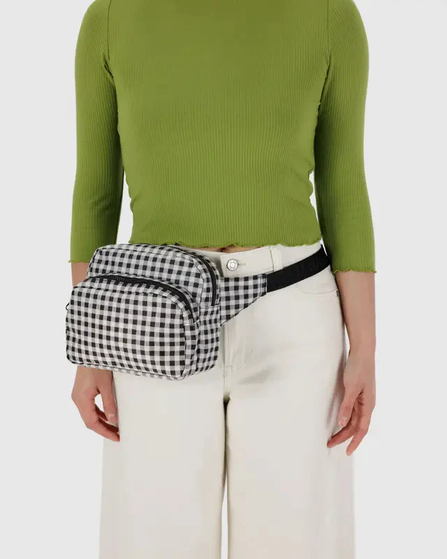Fanny Pack - Black & White Gingham - Image 3