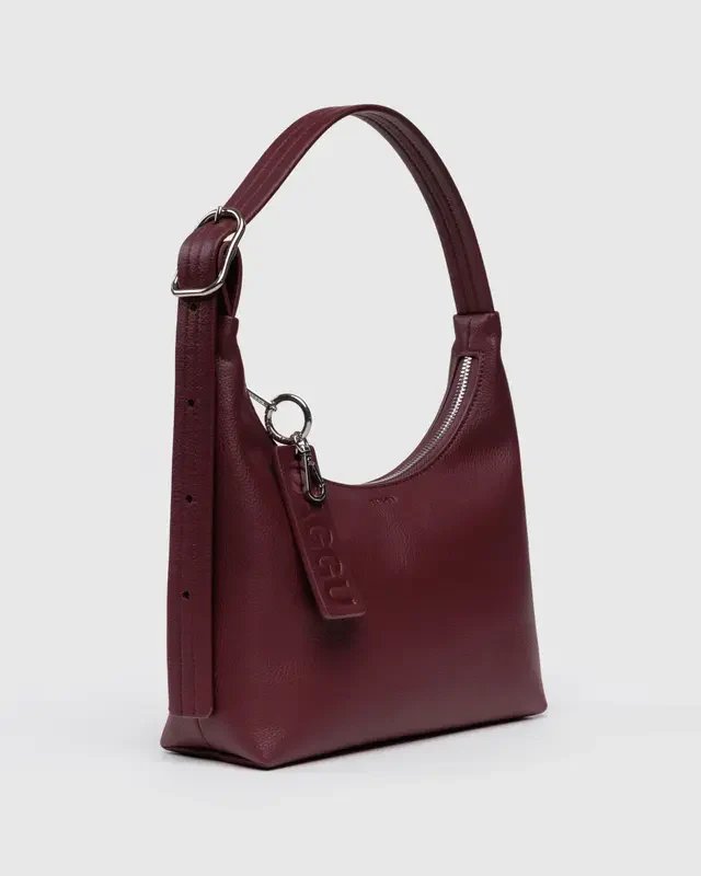 Mini Recycled Leather Shoulder Bag- Mahogany - Image 2