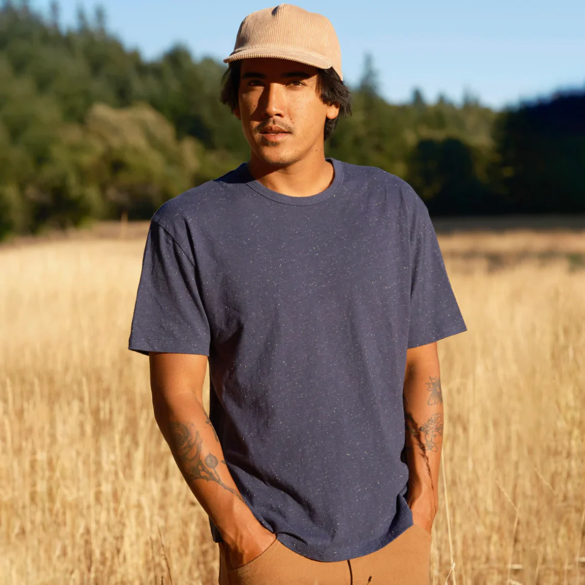 Cosmos Tee - Navy Indigo