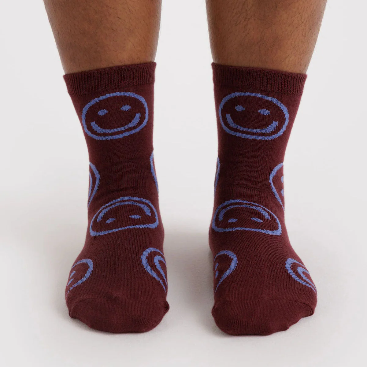 Crew Sock- Mahogany Happy