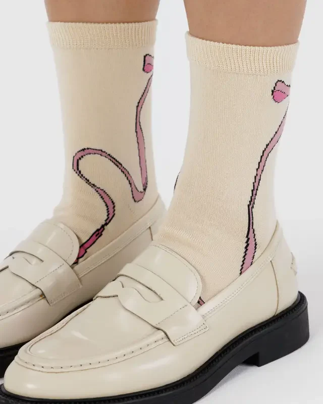 Crew Sock- Pink Bow - Image 4