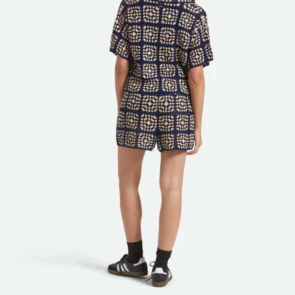 Crochet Shorts- Mood Indigo/ Off White - Image 2