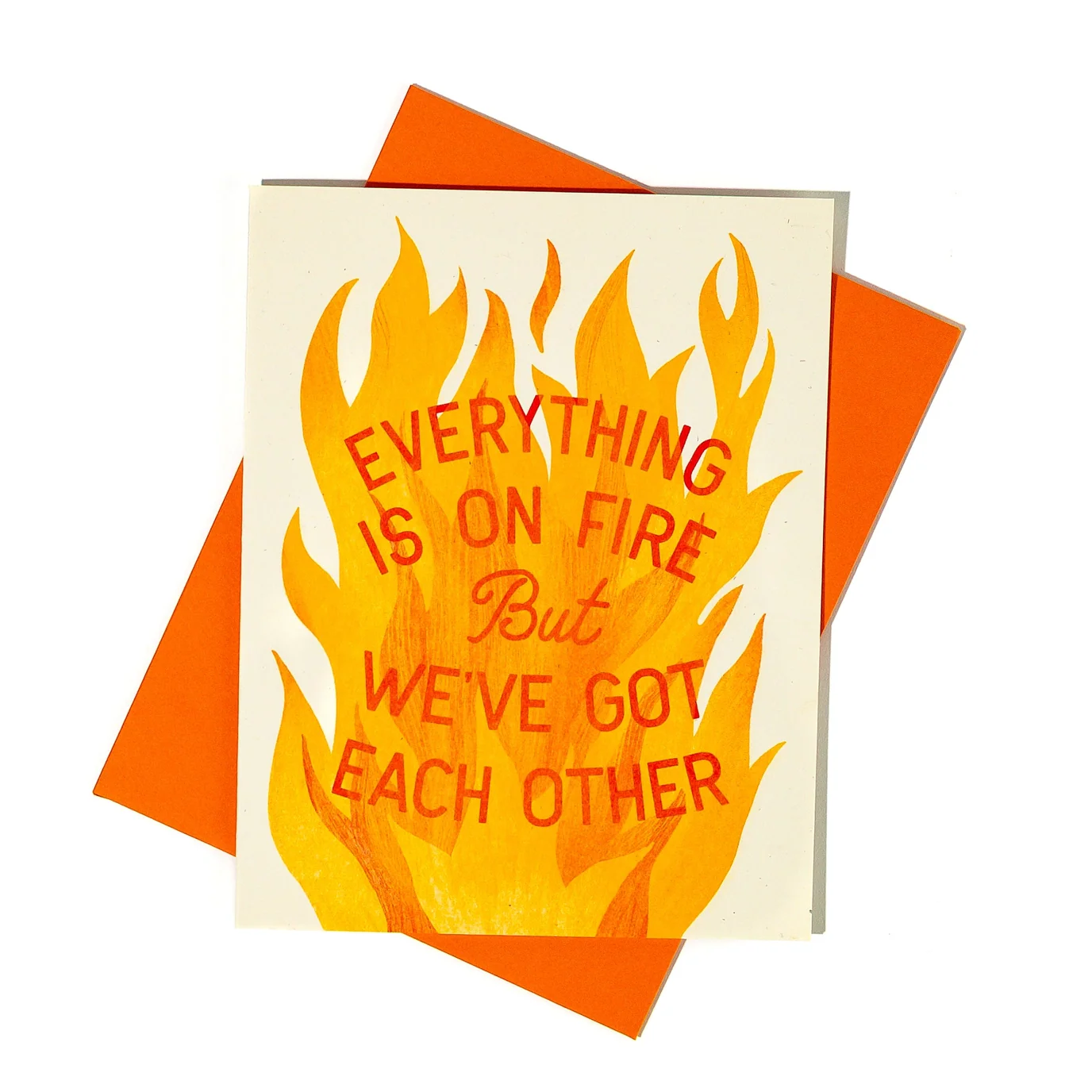 Everything is on Fire Risograph Card