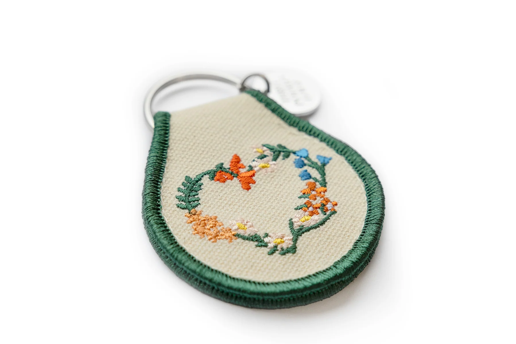 Floral Wreath Heart Patch Keychain - Image 2