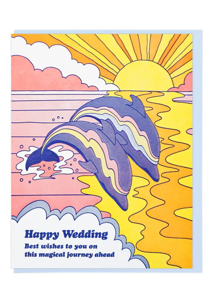 Happy Wedding Dolphins Card