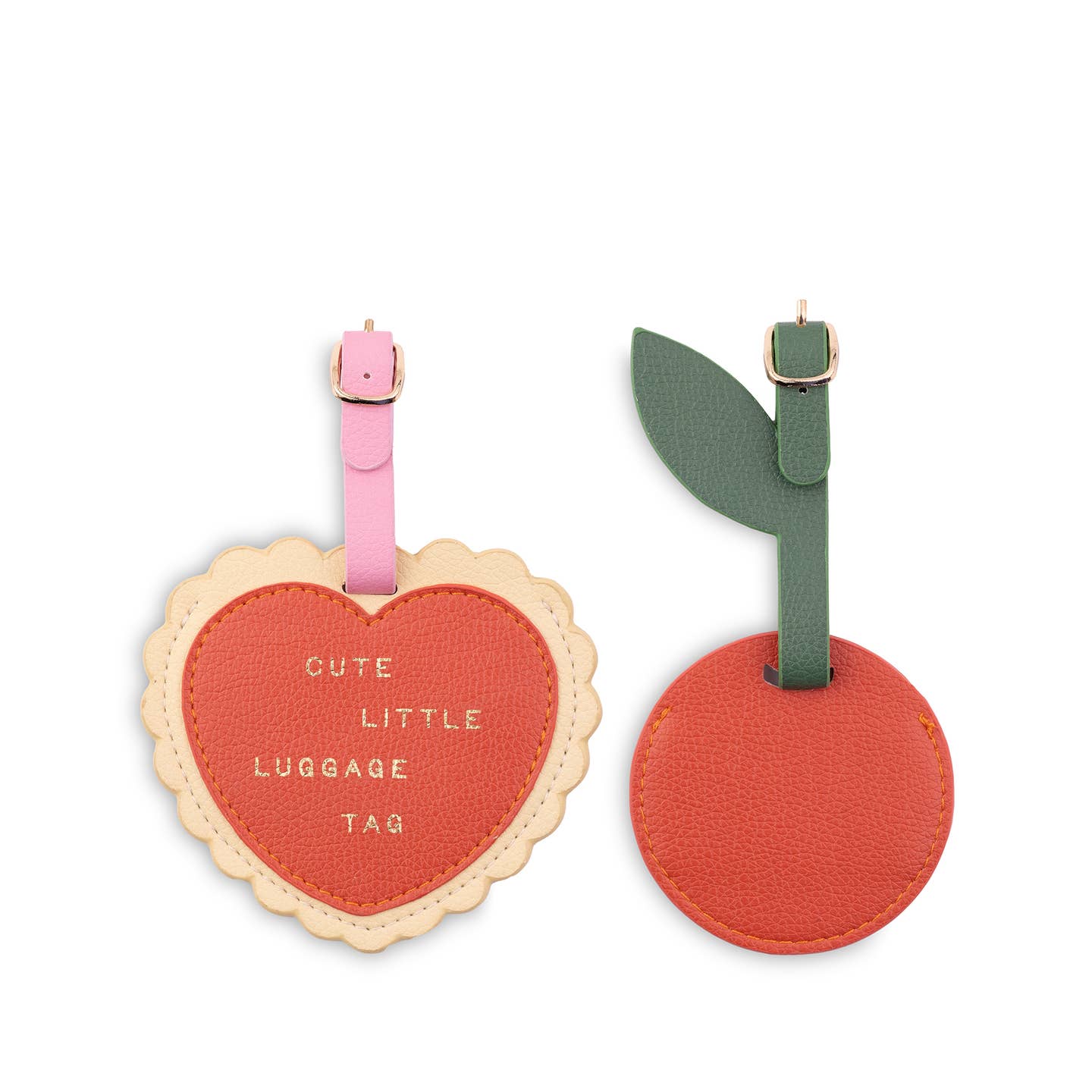 Heart and Cherry Luggage Tag Set