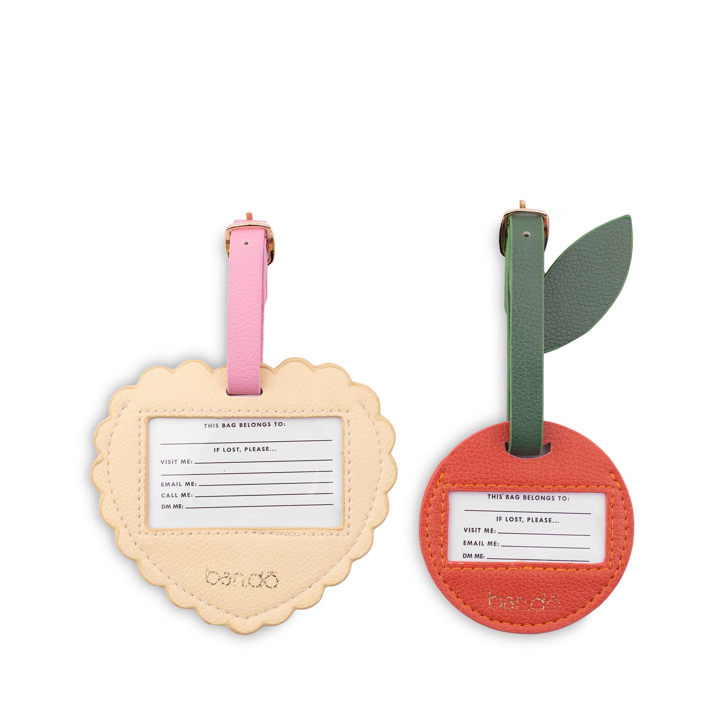 Heart and Cherry Luggage Tag Set - Image 2