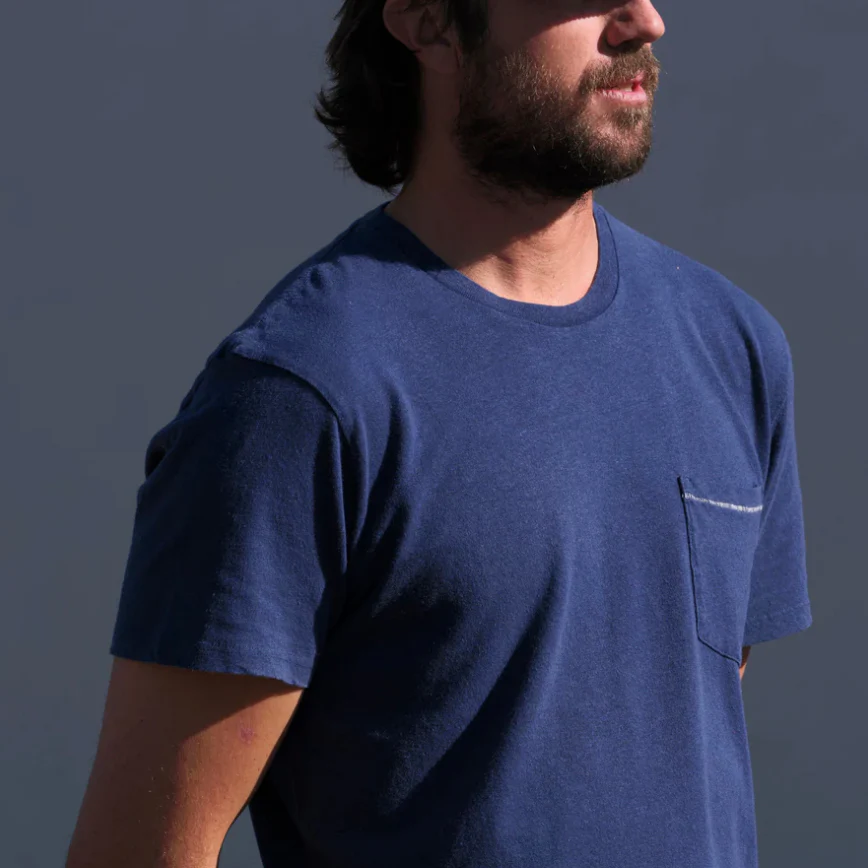 Hemp Pocket Tee - Indigo - Image 2