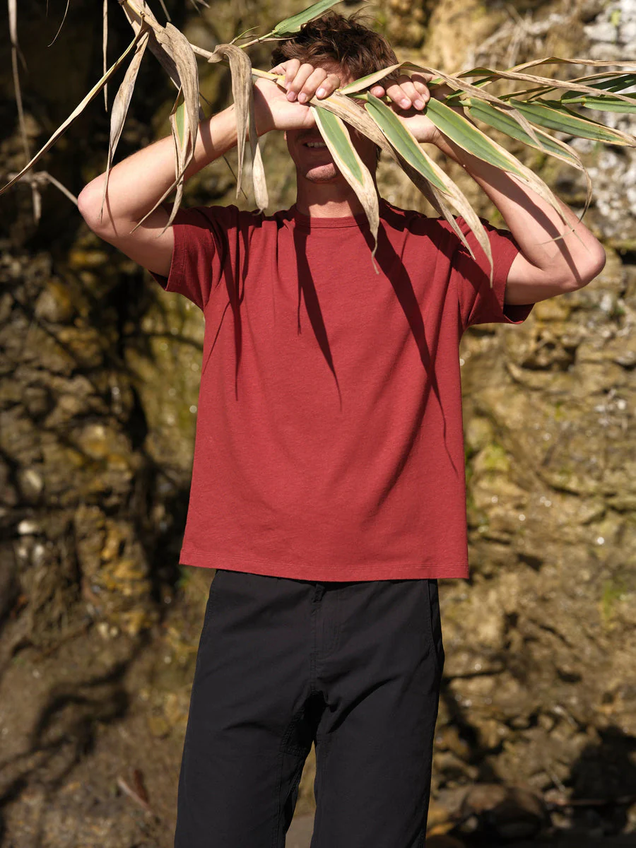 Hemp Tee- Deep Cherry - Image 2