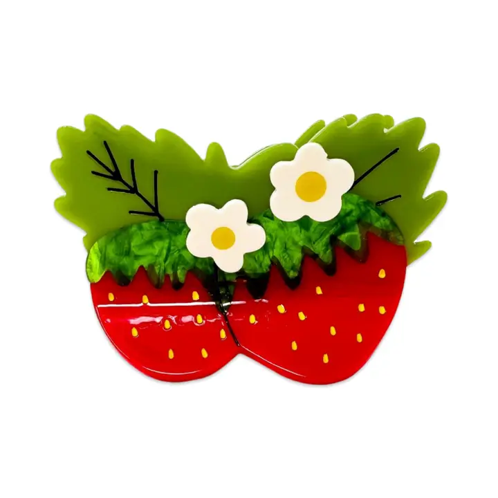 Large Strawberry and Flower Hair Claw