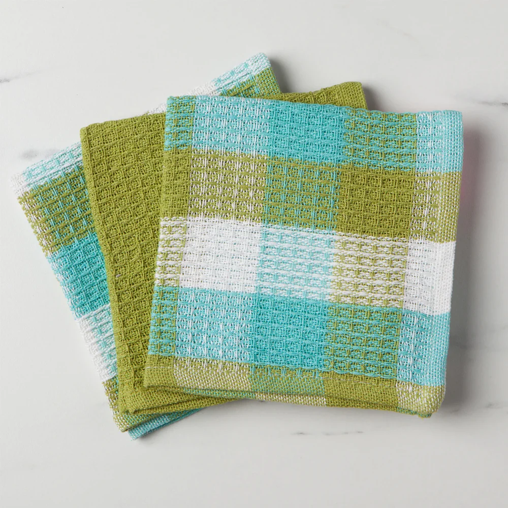 Leaf Check Dishcloth S/3 - Image 2