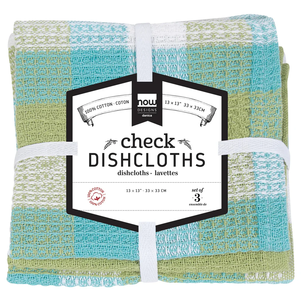 Leaf Check Dishcloth S/3 - Image 3