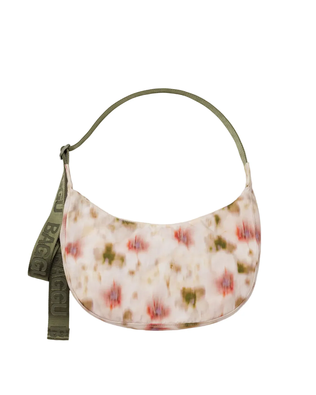 Medium Nylon Crescent Bag - Abstract Floral