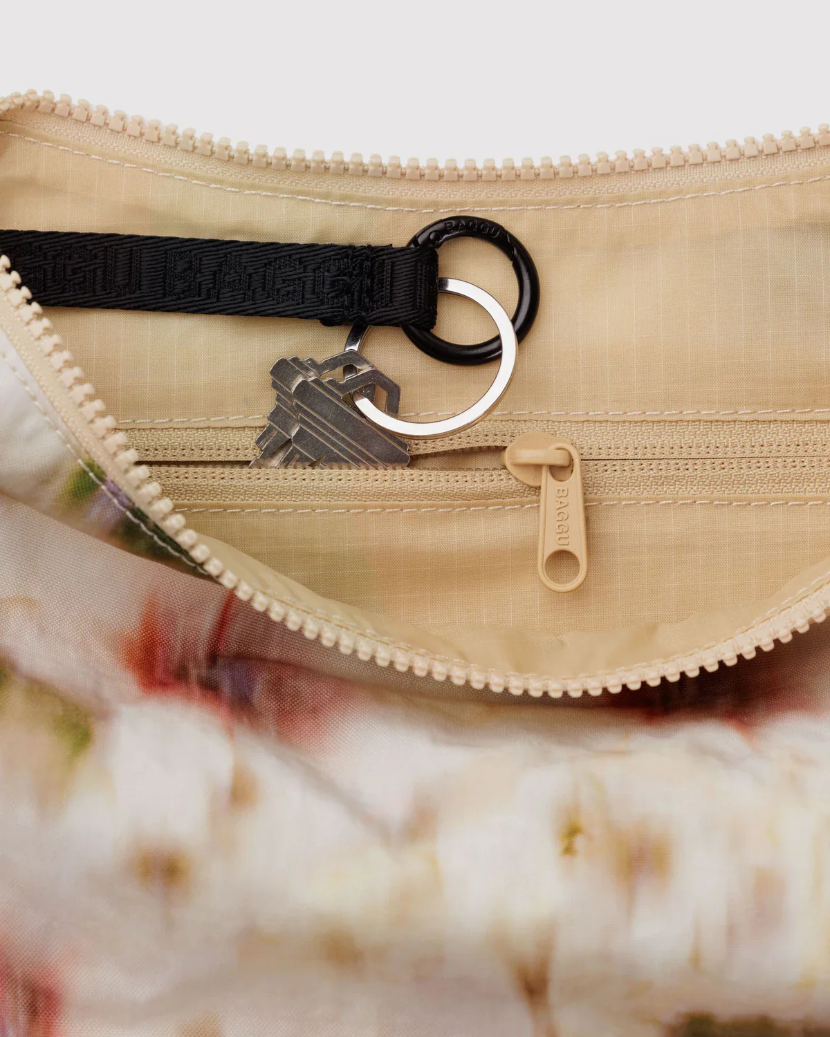 Medium Nylon Crescent Bag - Abstract Floral - Image 3