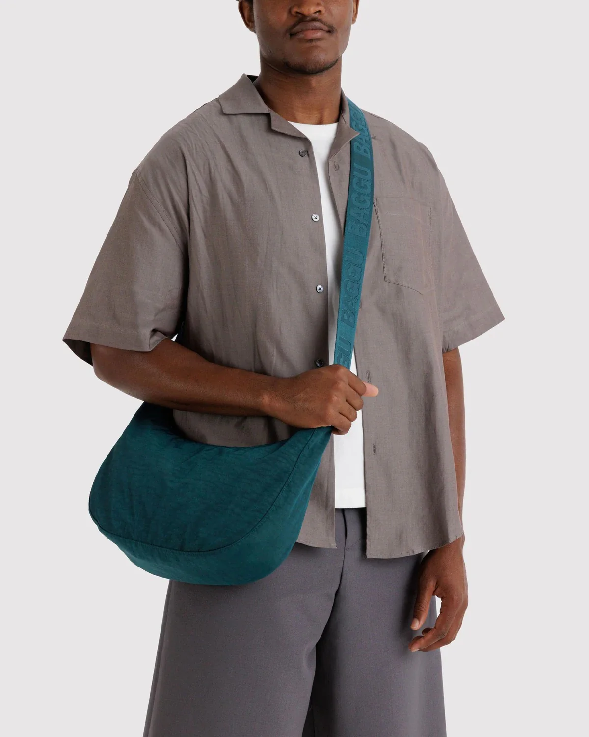 Medium Nylon Crescent Bag - Deep Sea - Image 2