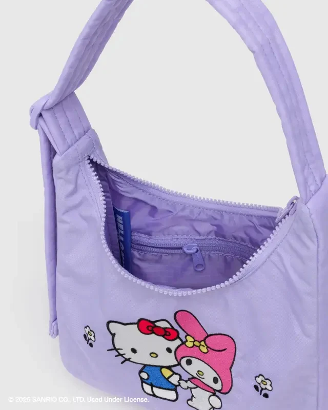 Mini Nylon Shoulder Bag- Embroidered Hello Kitty & My Melody - Image 2