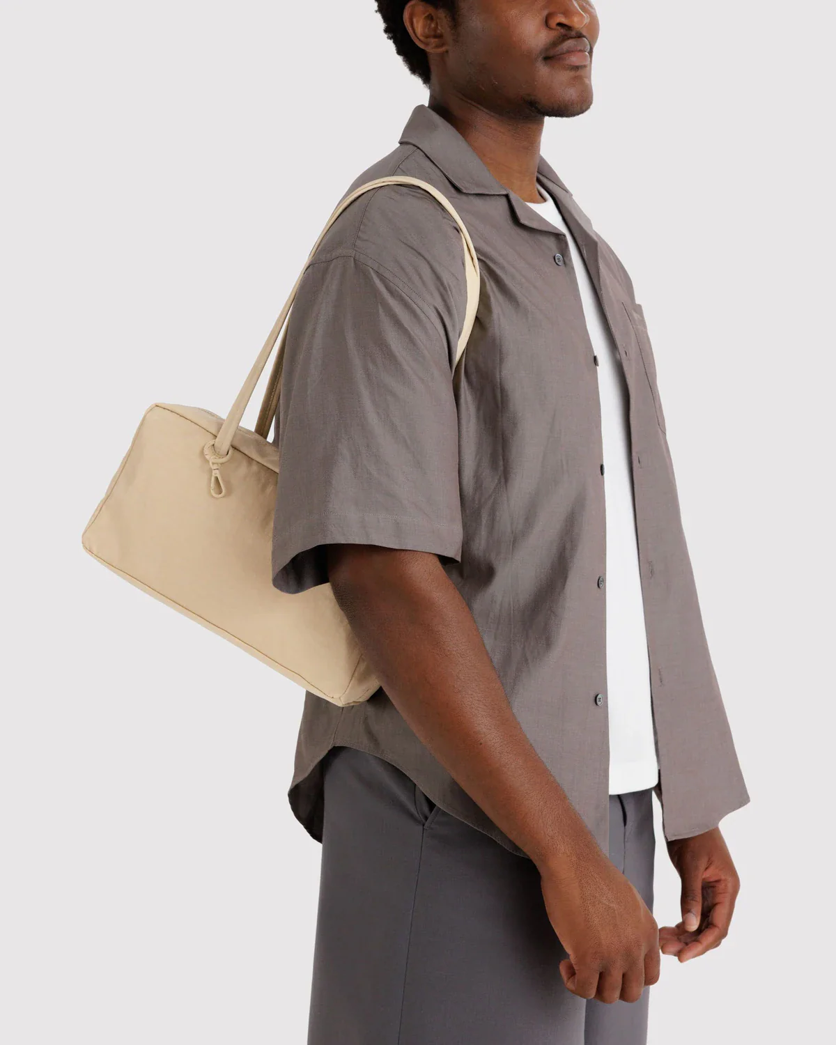 Nylon Bowler Bag - Custard - Image 4