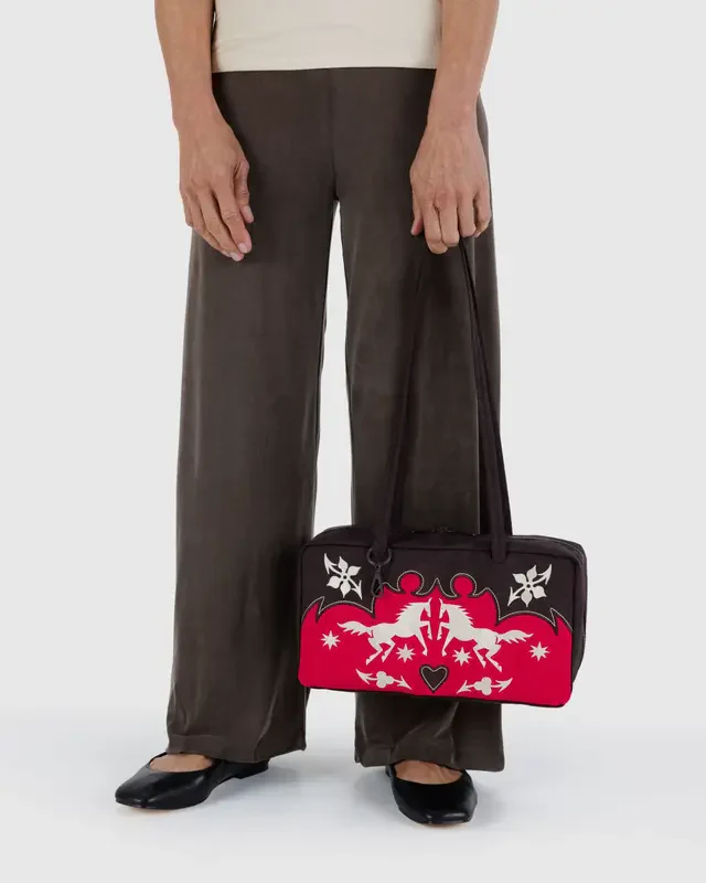 Nylon Bowler Bag- Western Applique - Image 5