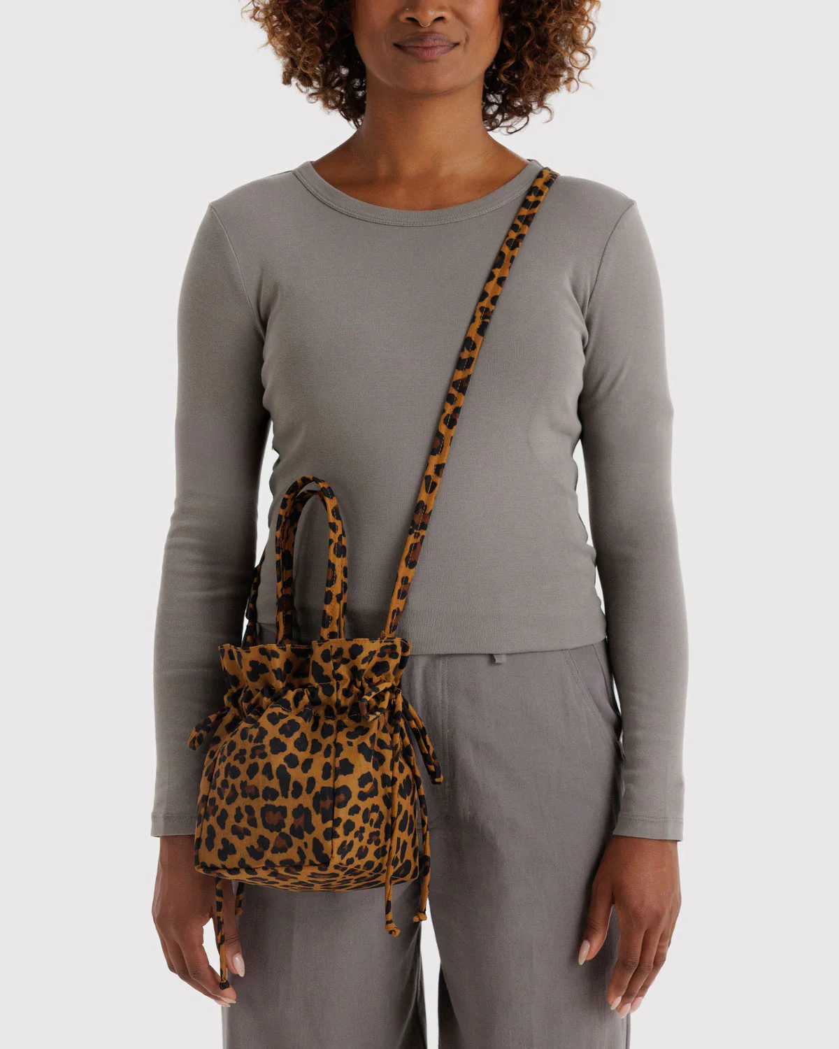 Nylon Drawstring Bag- Leopard - Image 2