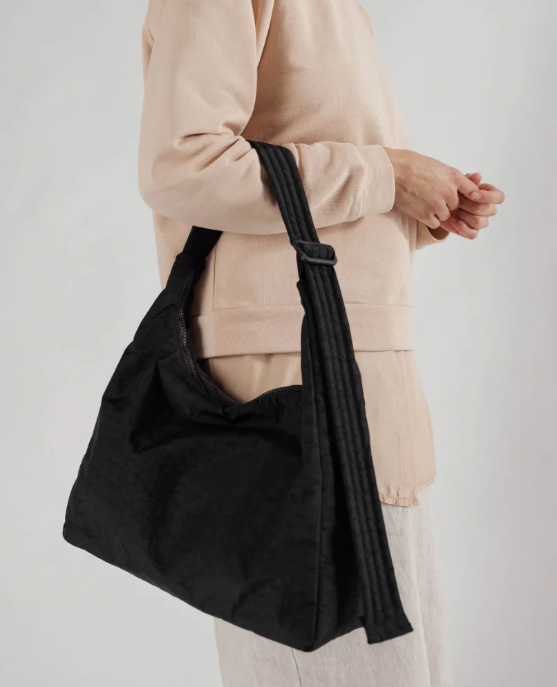 Nylon Shoulder Bag - Black - Image 3