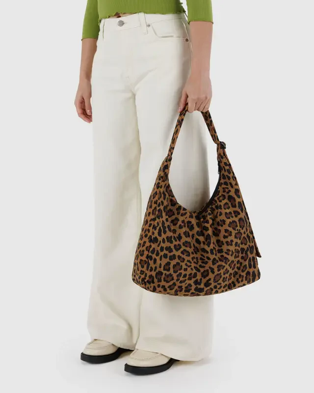 Nylon Shoulder Bag- Leopard - Image 3