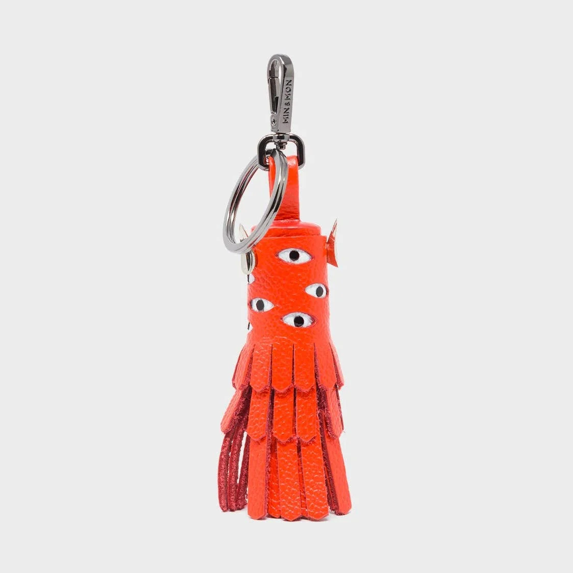 Oliver the Ox Charm Leather Keychain- Fiesta Red