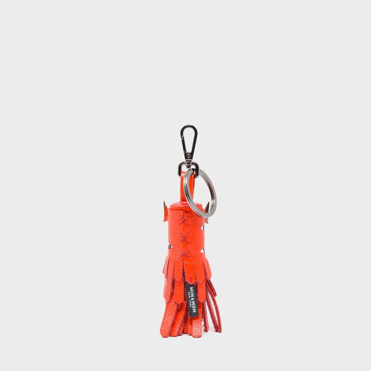 Oliver the Ox Charm Leather Keychain- Fiesta Red - Image 2