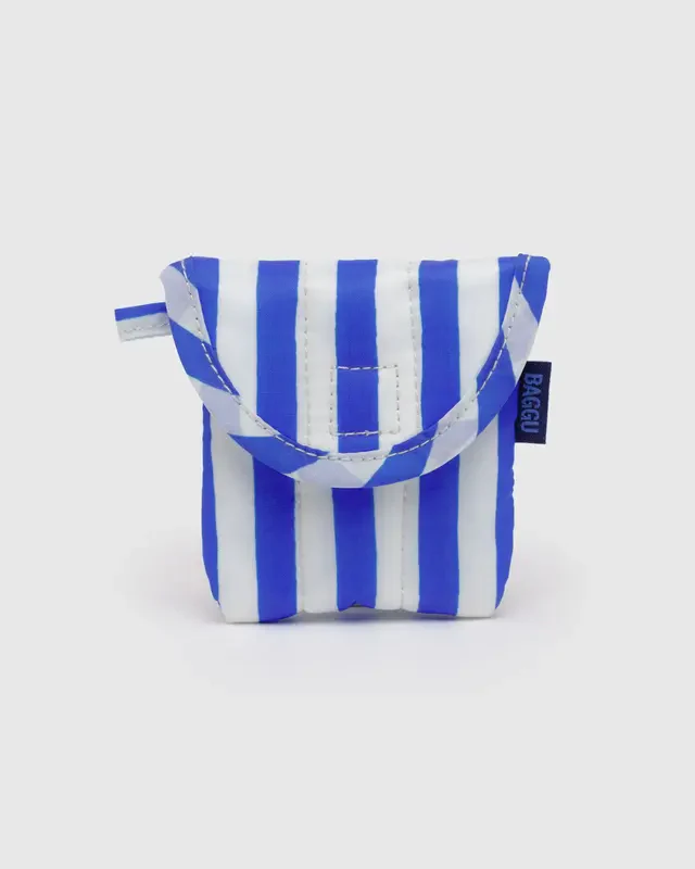 Puffy Earbuds Case- Blue Stripe - Image 3