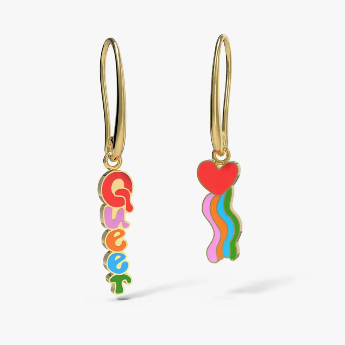 Queer Heart Hanging Earrings