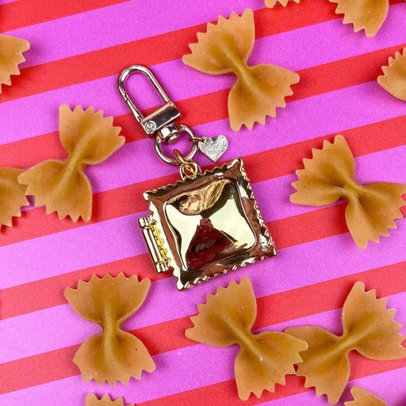 Ravioli Locket Keychain