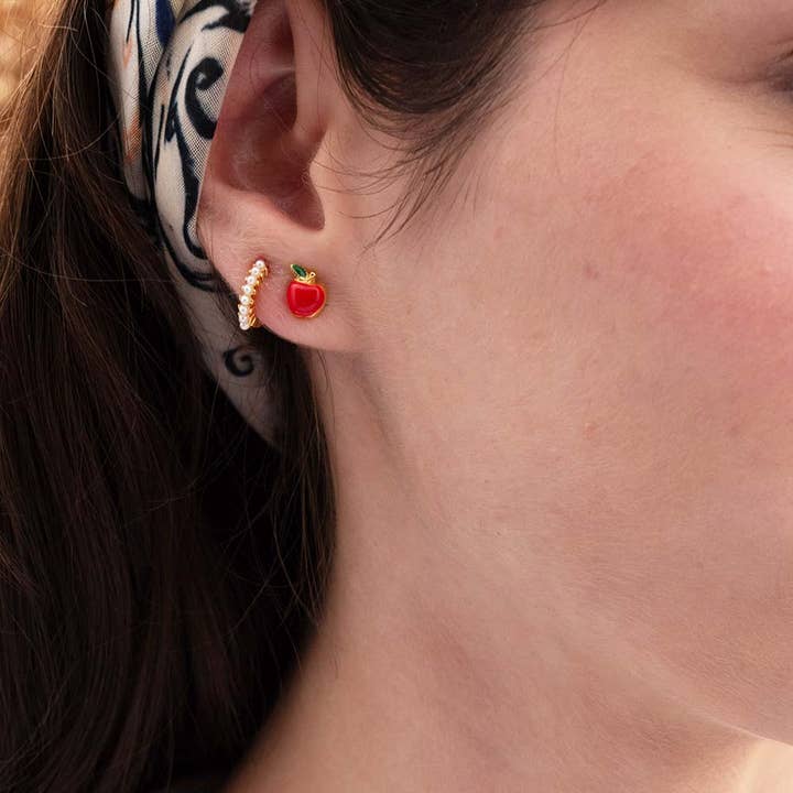Red Apple Stud Earrings - Image 2