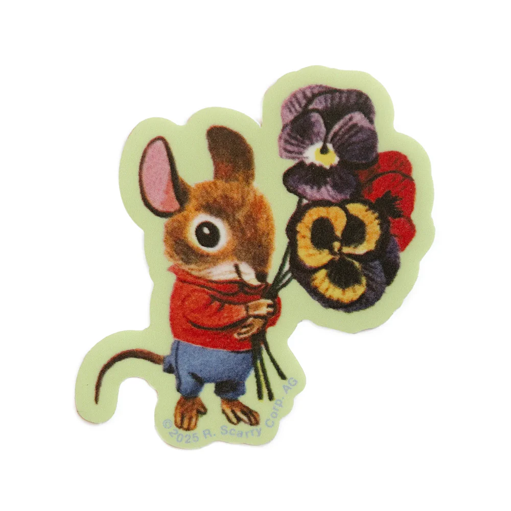 Richard Scarry Mouse Bouquet Sticker
