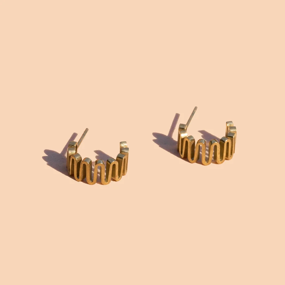 Silo Hoops 18 K Gold Plate