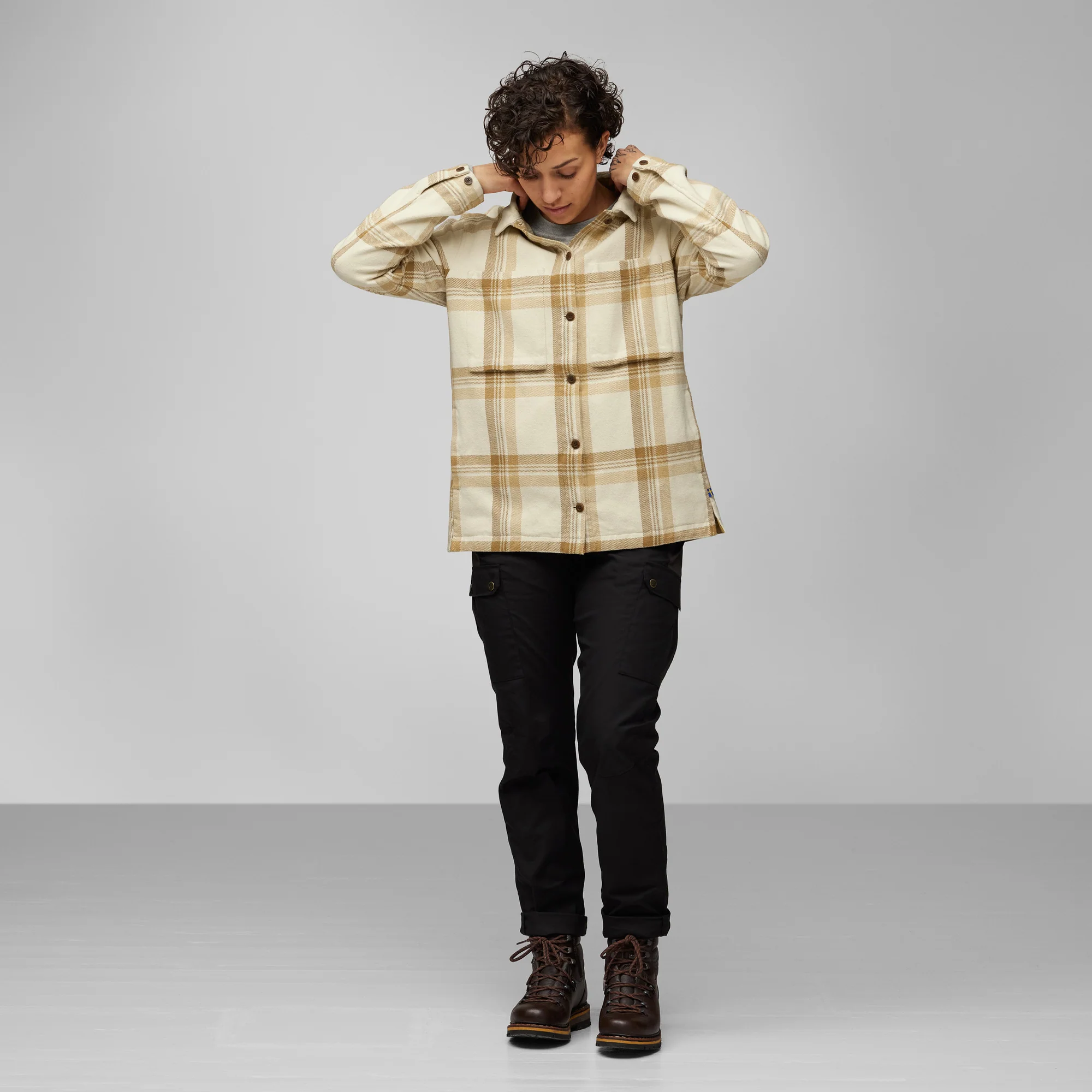 Singi Flannel Overshirt Wood Brown - Image 3