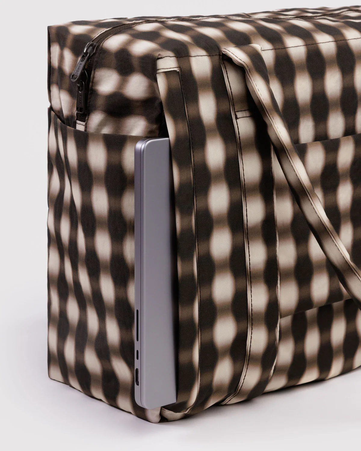 Small Cloud Carry On - Blurred Gingham Brown - Image 3