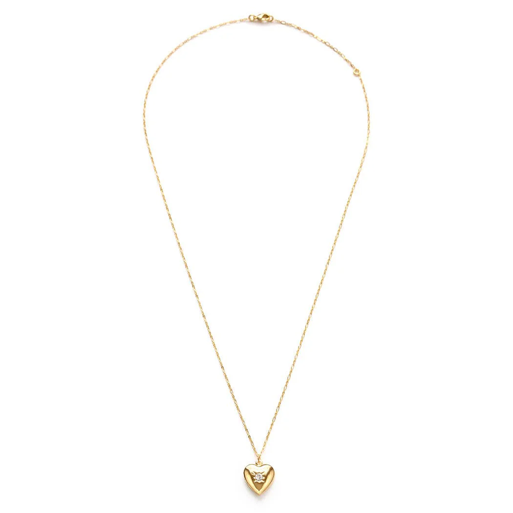 Small Heart Locket - Crystal - Image 3
