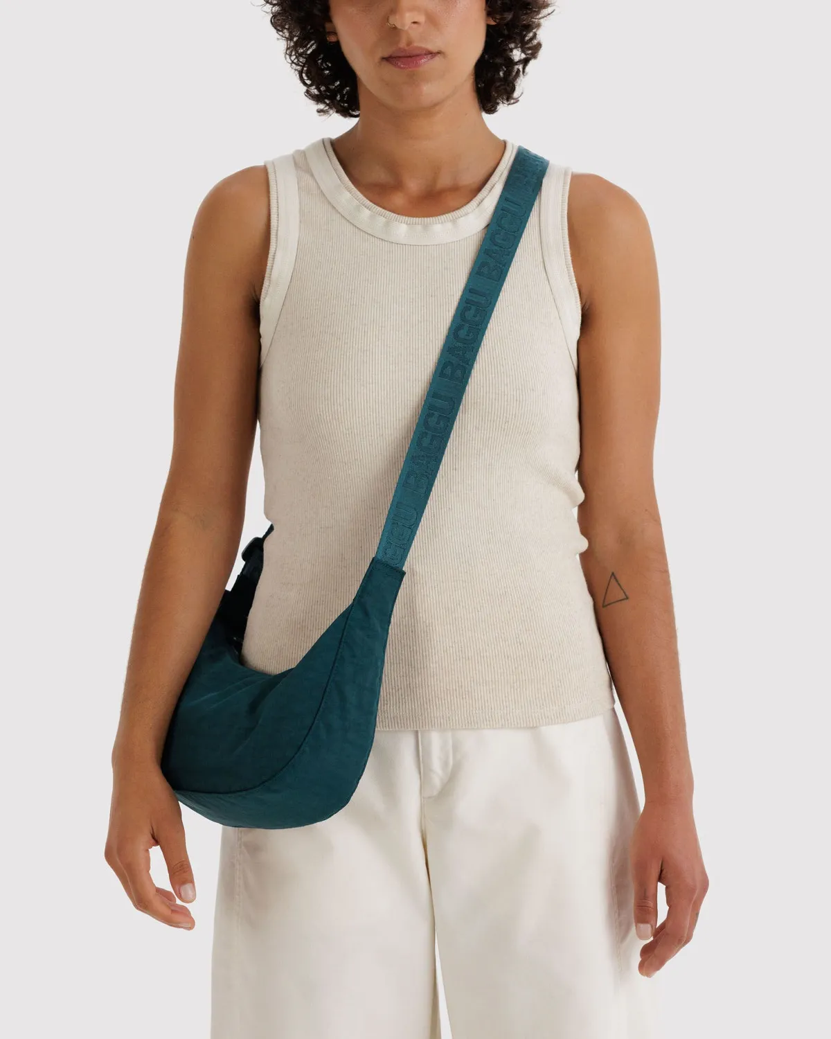 Small Nylon Crescent Bag - Deep Sea - Image 2