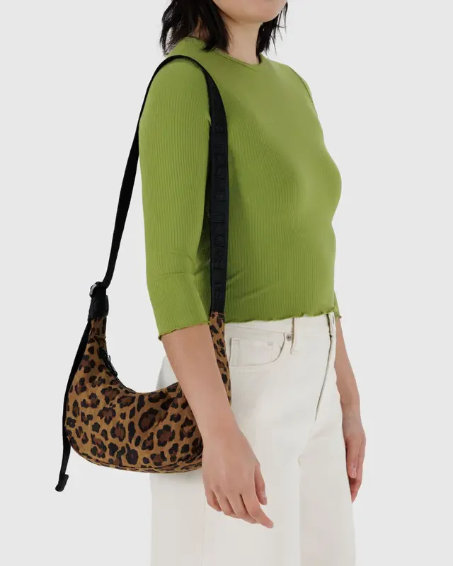 Small Nylon Crescent Bag - Leopard - Image 2