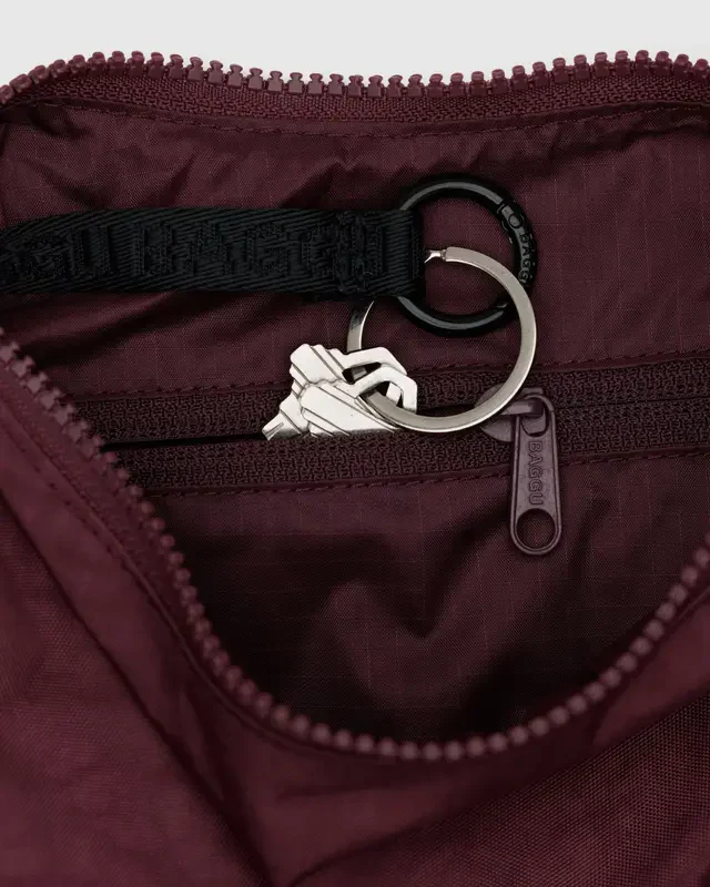 Small Nylon Crescent Bag - Mahogany - Image 2