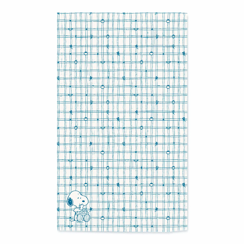 Snoopy Cherry Basket Tea Towel - Blue