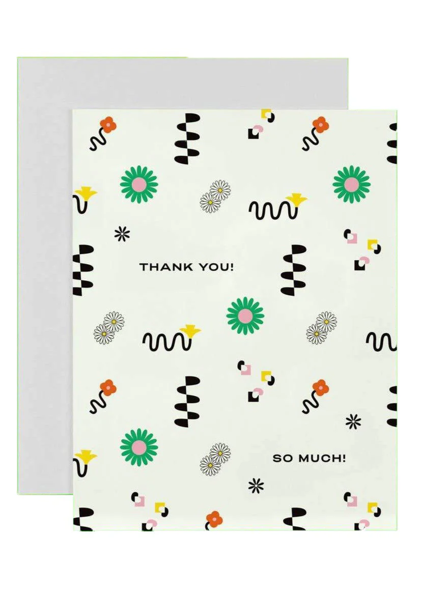 Thank You So Much Floral Pattern Card