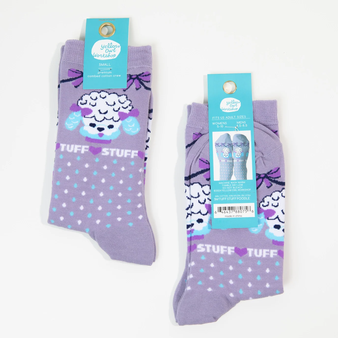 Tuff Stuff Poodle - Small Crew Socks - Image 2